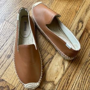 Madewell Soludos Leather Platform Smoking Slipper Espadrilles Flats Shoes 7